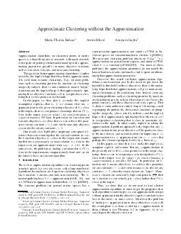 Approximate Clustering without the Approximation MariaFlorina Balcan Avrim Blum 