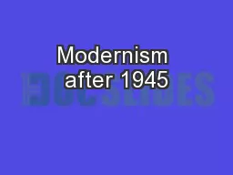 Modernism after 1945