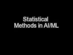 Statistical Methods in AI/ML