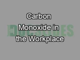 Carbon Monoxide in the Workplace