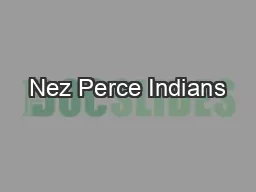 Nez Perce Indians