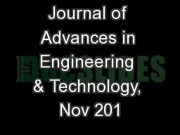 International Journal of Advances in Engineering & Technology, Nov 201