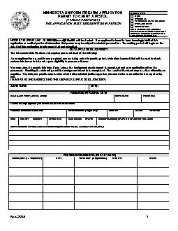 IREARM APPLICATION PERMIT TO CARRY A PISTOL(TYPE OR PRINT ONLY)
...