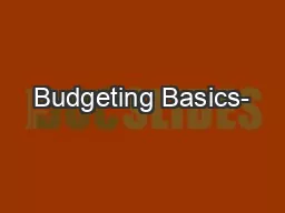 Budgeting Basics-