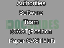 Certification Authorities Software Team (CAST)Position Paper CASTMulti