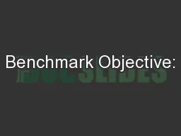Benchmark Objective: