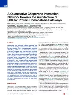 AQuantitativeChaperoneInteractionNetworkRevealstheArchitectureofCellul