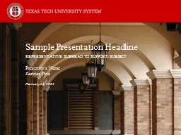 Sample Presentation Headline