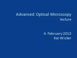 Advanced Optical Microscopy