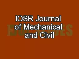 IOSR Journal of Mechanical and Civil