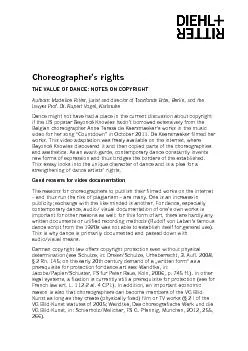 international context, plagiarism cases between choreographers is extr