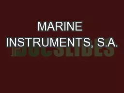 MARINE INSTRUMENTS, S.A.