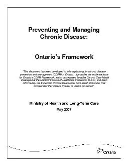 form planning for chronic disease prevention and management (CDPM) in