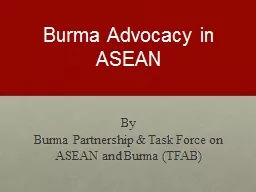 Burma Advocacy in ASEAN