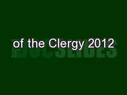 of the Clergy 2012