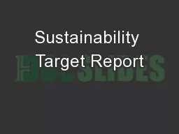 Sustainability Target Report