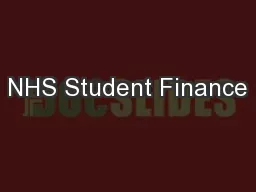 NHS Student Finance