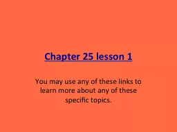Chapter 25 lesson 1