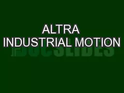 ALTRA INDUSTRIAL MOTION