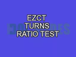 EZCT TURNS RATIO TEST