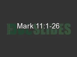 Mark 11:1-26