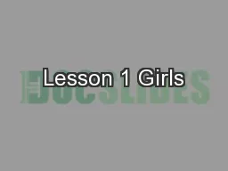 Lesson 1 Girls
