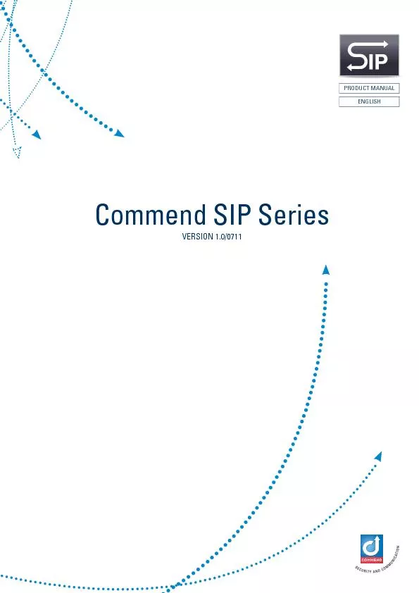 Commend SIP SeriesVERSION 1.0/0711PRODUCT MANUALENGLISH