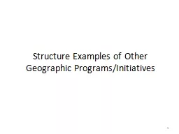 Structure Examples of Other Geographic Programs/Initiatives