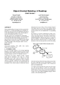 ObjectOriented Modeling A Roadmap  Draft Version  Gregor Engels University of Paderborn
