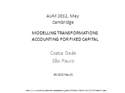Modelling transformations accounting for fixed capital