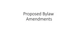 Proposed Bylaw