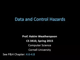 Data and Control Hazards