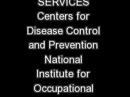 DEPARTMENT OF HEALTH AND HUMAN SERVICES Centers for Disease Control and Prevention National