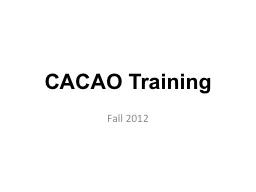 CACAO Training