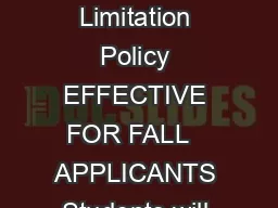 STUDENT AFFAIRS ADMISSIONS Fact Sheet UC Maximum Transfer Credit Limitation Policy EFFECTIVE