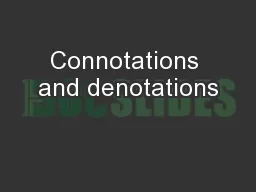 Connotations and denotations