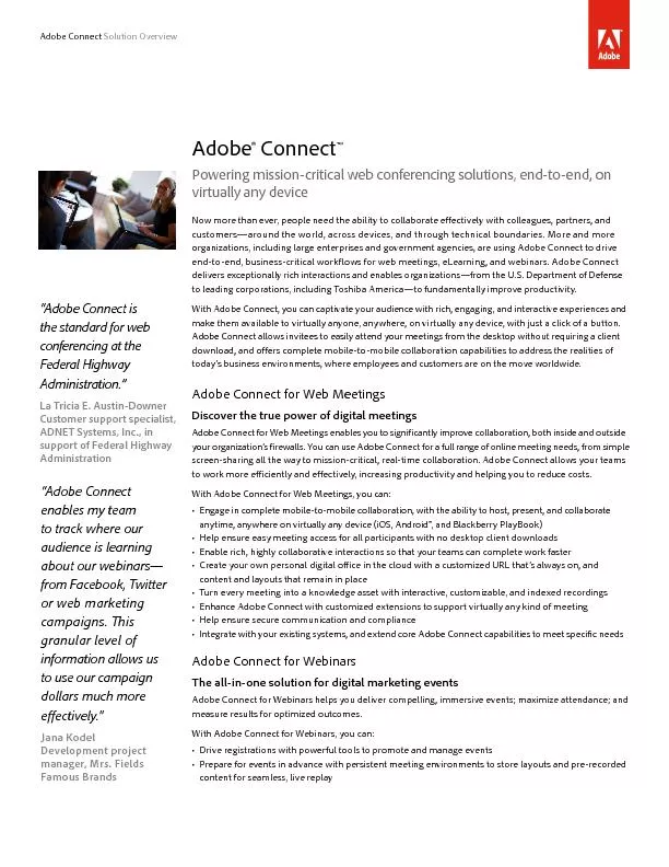 Adobe Connect Solution Overview