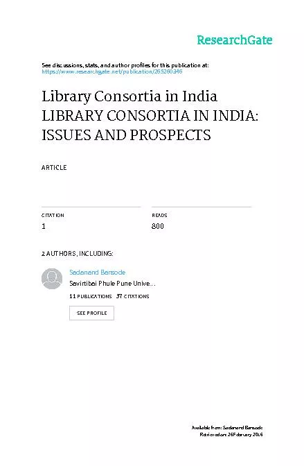 Library Consortia in India