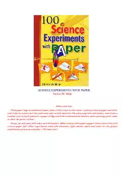 SCIENCE EXPERIMENTS WITH PAPER