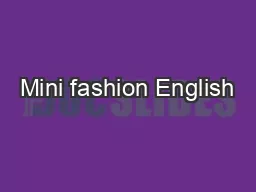 Mini fashion English