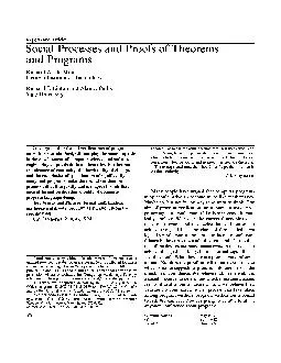 Reports and Articles Social Processes and Proofs of Theorems and Programs Richard A