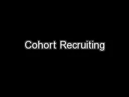 Cohort Recruiting