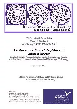 Institute for Culture and Society Occasional Paper