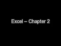 Excel – Chapter 2