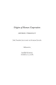 Origins of Human CooperationMICHAEL TASELLT T L  H