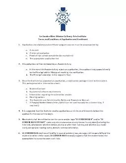 Le Cordon Bleu Ottawa Culinary Arts Instituteerms and Conditions of Ap