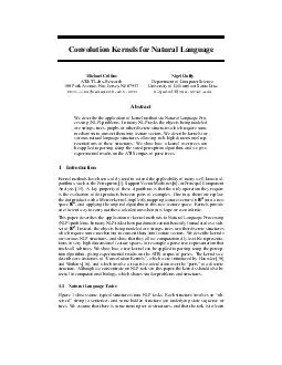 Convolution Kernels for Natural Language Michael Collins ATT LabsResearch  Park Avenue