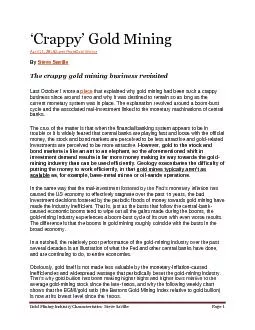 old Mining Industry Characteristics