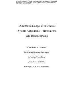 Distributed Cooperative Control System Algorithms  Simulations and Enhancements Po Wu