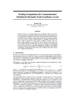 Trading Computation for Communication Distributed Stochastic Dual Coordinate Ascent Tianbao